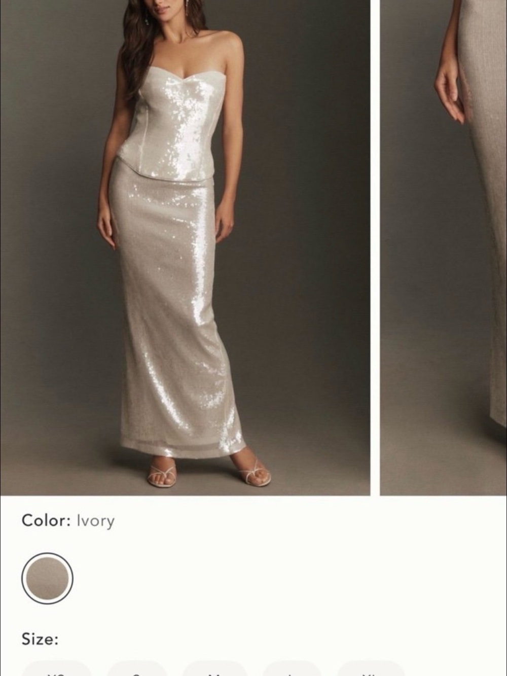 Ivory Sequin Maxi Skirt — Elegant Women’s Evening Skirt